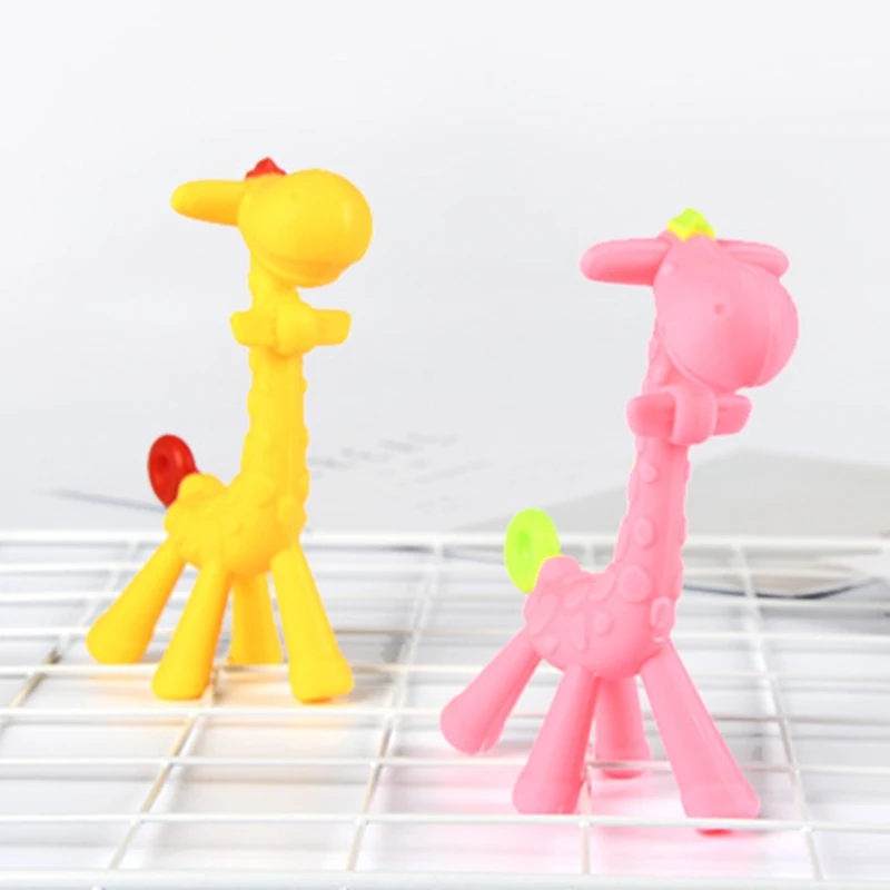 Soft Baby Teether Toy Cartoon Teething Elastic Silicone Toy Pacifier Gift For Toddler Baby's Shower