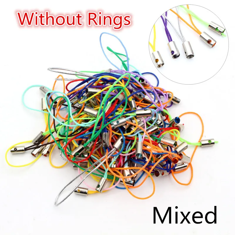 100 stücke Lanyard Lariat Strap Cords Hummer Verschluss Seil Schlüsselanhänger Haken Mobile Set Charms Schlüsselbund Tasche Zubehör Schlüssel Ring