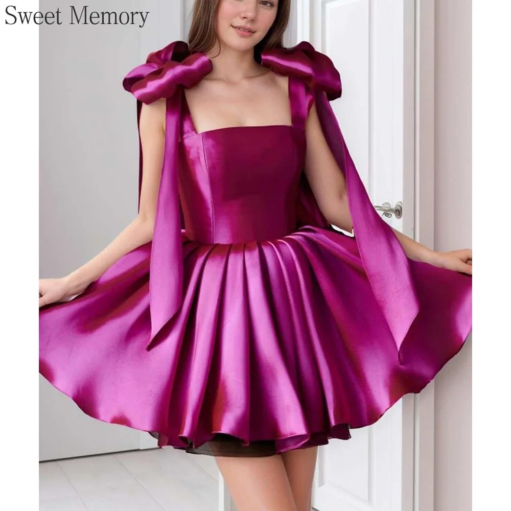 

Короткие платья знаменитостей по индивидуальному заказу A4137 Sweet Memory, атласное свадебное платье с бретелями, свадебное платье с открытой спиной