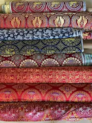 Costume green Silk Brocade Jacquard COS Beautiful Quilt Fabrics Egyptian Style /95*75cm