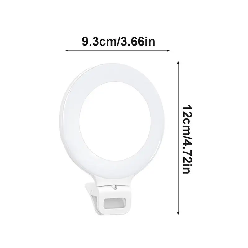 Selfie Light, 60 LED 800mAh Rechargeable Cell Phone Fill Light 3 Level Brightness, Portable Clip on Light