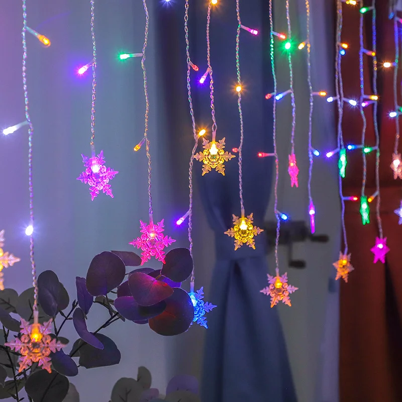 

3.5M Fairy String Lights Snowflake Curtain Garland Waterproof Christmas Lights LED For Holiday Party Xmas Decoration