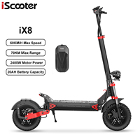 iScooter iX8-2 Foldable Adult Electric Scooter E-Scooter 60 KM/H Electric Kick Scooter 2400W Skateboards 48V 20Ah Kickboard