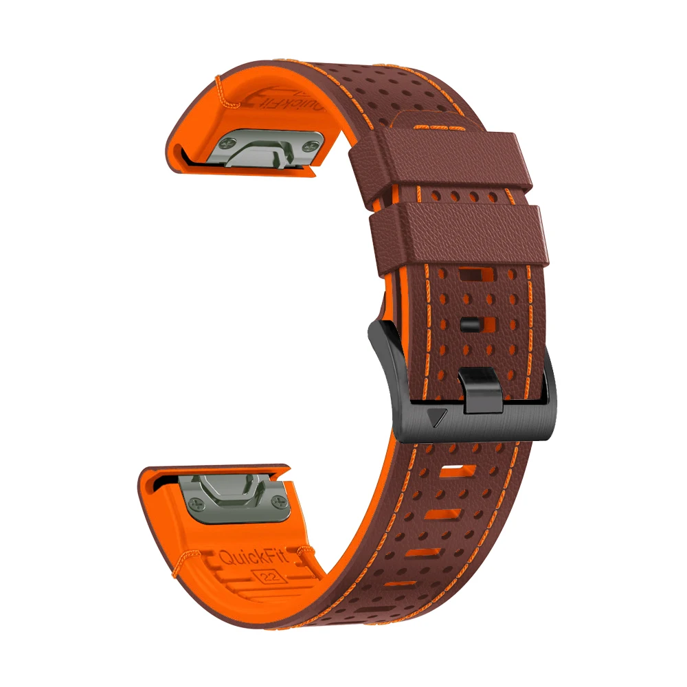 For Garmin Fenix 8 47mm 51mm Strap 22mm 26mm Silicone+Leather Bracelet for Fenix 7X 7 6X 6 5X Epix Gen Pro 2 47/51mm Band Corrre
