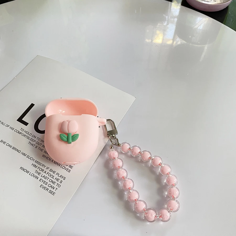 لطيف الحال بالنسبة ل شاومي Redmi براعم 4 حالة الزنبق/ديزي زهرة سماعة غطاء سيليكون buds4 الحال مع الحبل المفاتيح