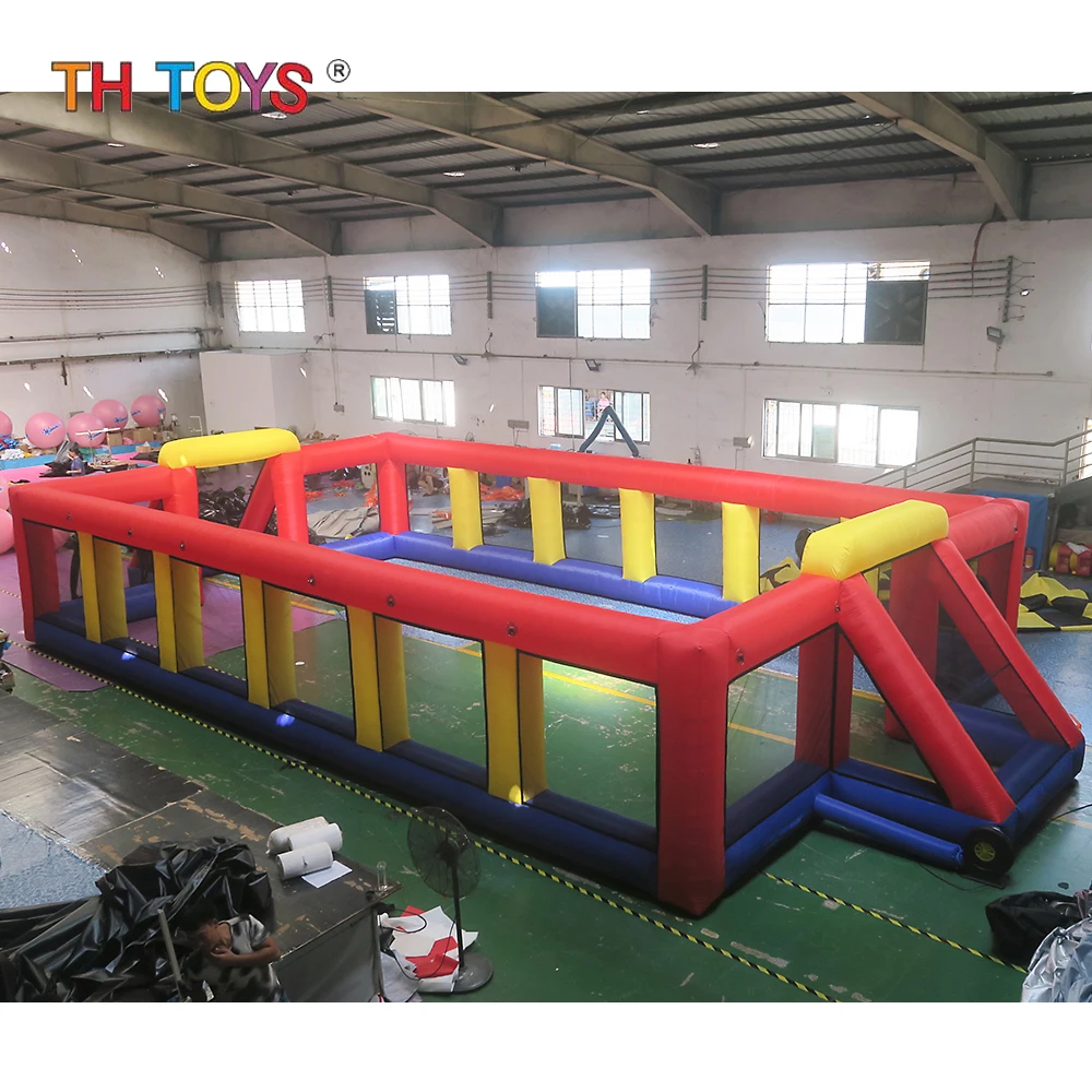 Free air shipping 12x6x2.2mH inflatable football pitch portable air inflated soccer field sport game