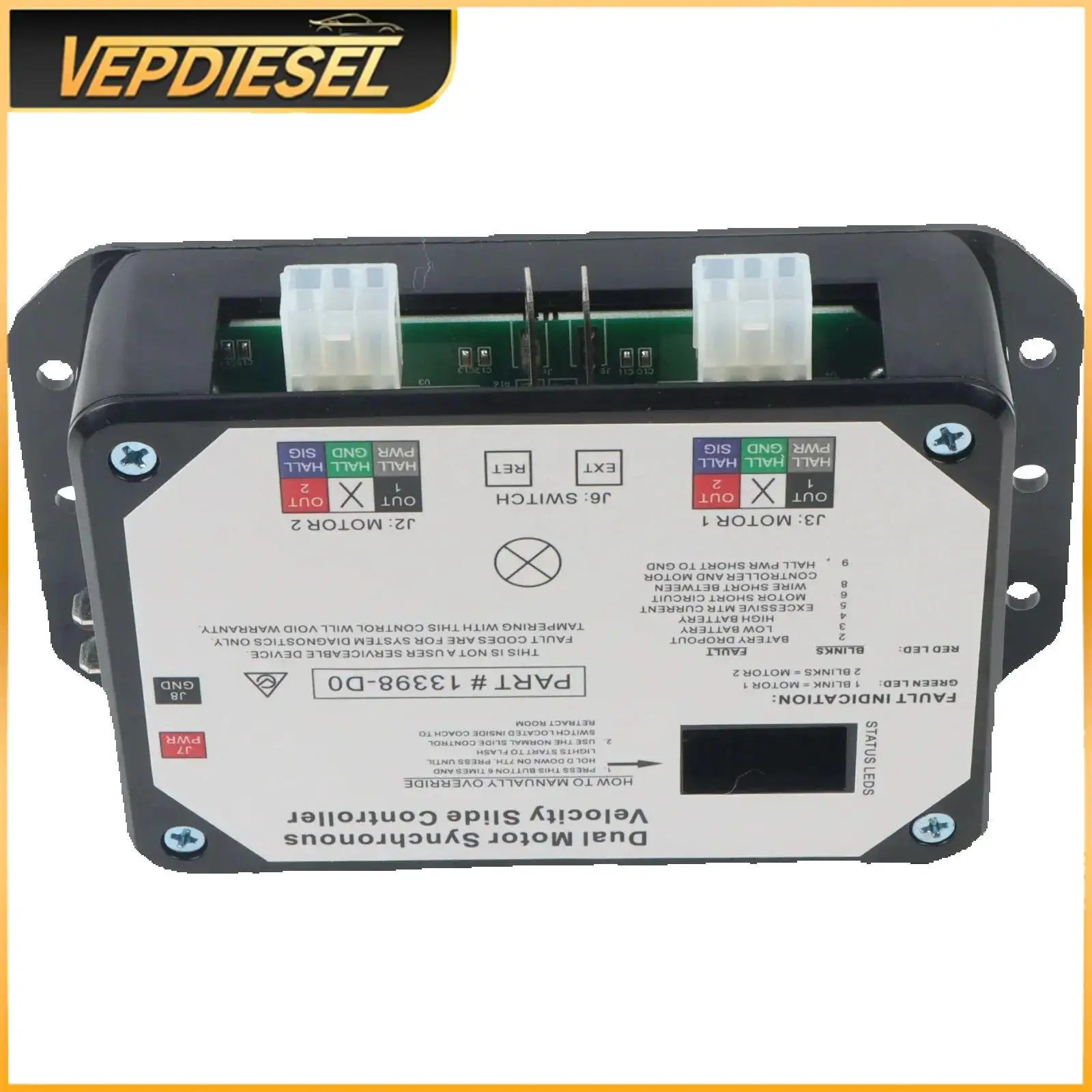 

13398-D0 Двойной синхронный ползунковый контроллер скорости для Lippert RV, встроенный настенный выходной контроллер 12 В постоянного тока