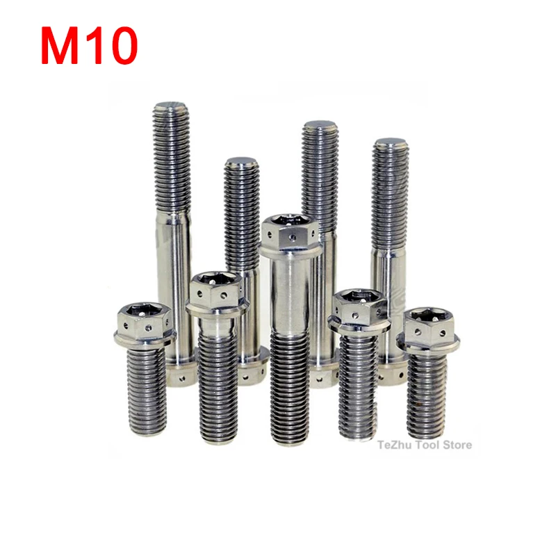 1Pcs Titanium Bolts M10x20 25 30 35 40 45 50 55 60 65 70 75 80 90mm Socket Head Screws Motorcycle Modification Accessories