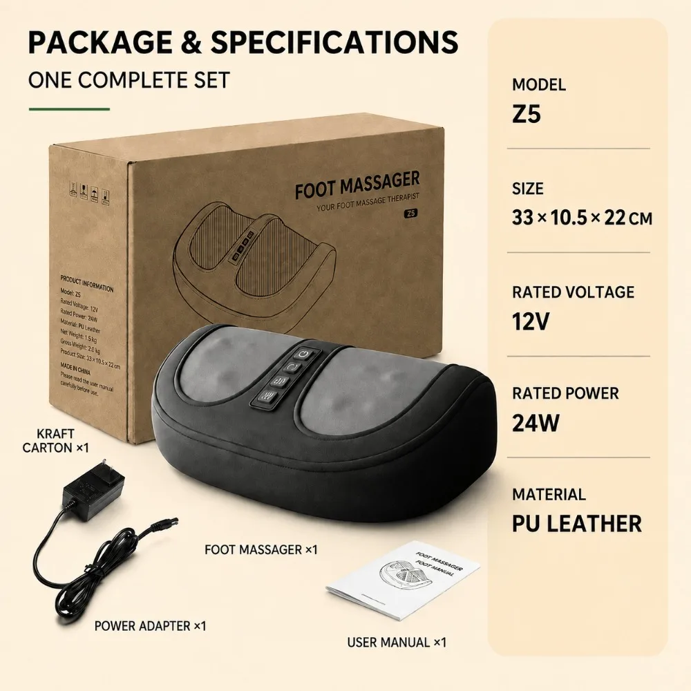 Electric Foot Massage Machine, Heated Shiatsu Deep Kneading Roller, 3 Intensity Settings, Foot Arch Massager for Home Relaxation