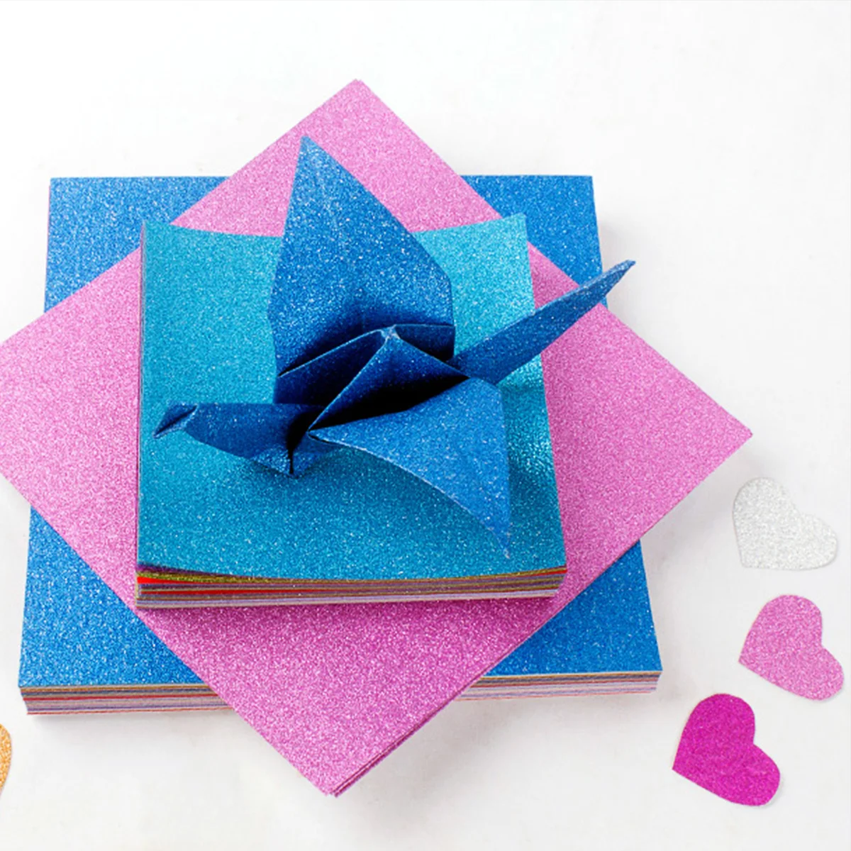 

100pcs Glitter Paper 10 Colors Eco-Friendly Diy Material For Handmade Craft Multipurpose Cards Making Props Office Paper