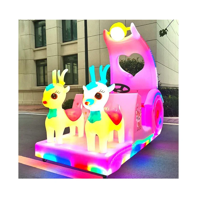 New Deer Bumper Car Children's Square Electric Lamp Sleigh Parent-Child Playground Battery Car Remote Control Timing