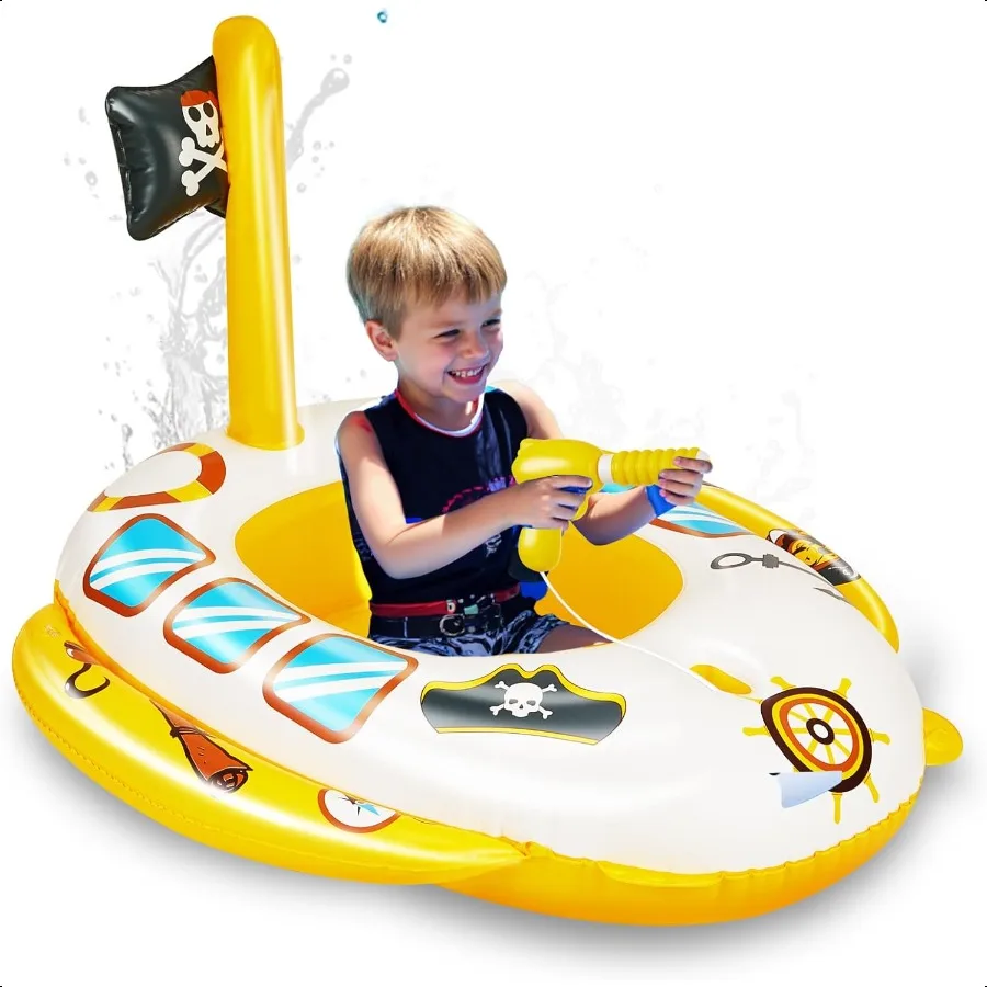 

Iatable Pool Floats Pool Floaties Swimming Pool Navy Model with 26 Inch Corded Water Gun for Boys Girls for Toddlers Ages 38 Po