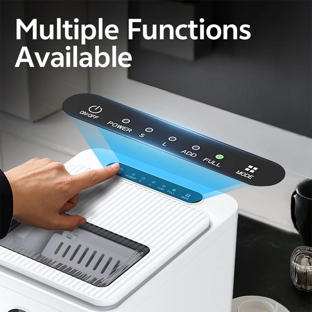 Ice Maker Countertop 120W 1.5L Water Tank 15kg per 24h Production 8-15 Mins Quick Ice Bullet Shape with Self Cleaning for Home Kitchen Office Bar UK EU Plug – Detail 4