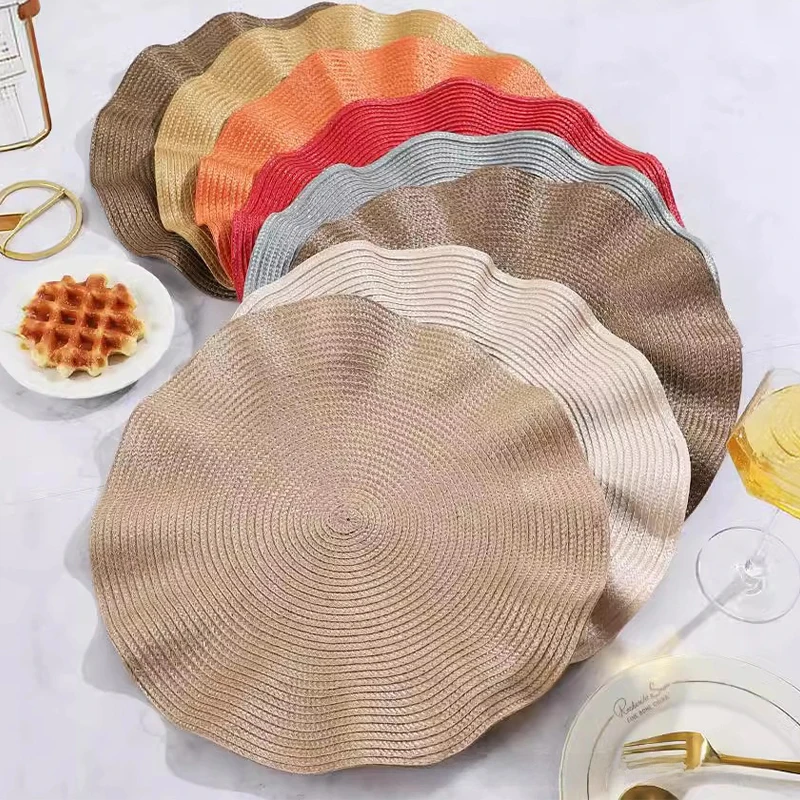 4 Pcs Round Placemats For Dining Table Coaster Heat-Resistant Table Mat Stain Resistant Anti-Skid Tableware PP Insulation Mat