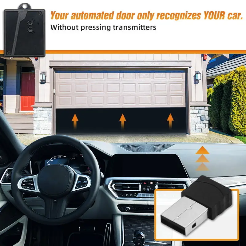 Wireless Garage Door Receiver with USB Plug 2.4G Bluetooth USB Sensor 12 24V Gate Opener Universal Car Transmitter 2CH Receiver