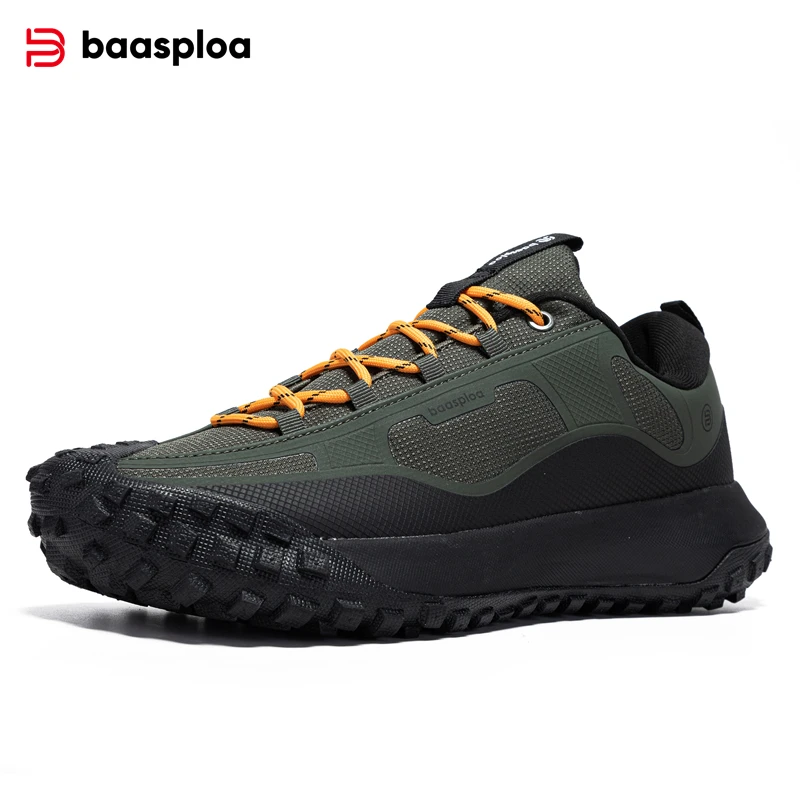 Baasploa Men Outdoor Shoes Non-Slip Wear Resistant Hiking Shoes Men Anti Splash Water Comfort Casual Sneakers Male New Arrival