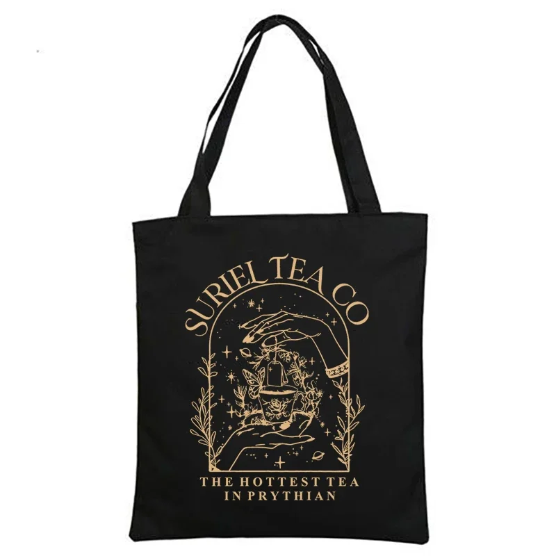Bolso de mano Suriel Tea Co, bolso de hombro de inspiración literaria para amantes de los libros, bolso de compras Velari, bolso de mano de lona Bookish Acotar