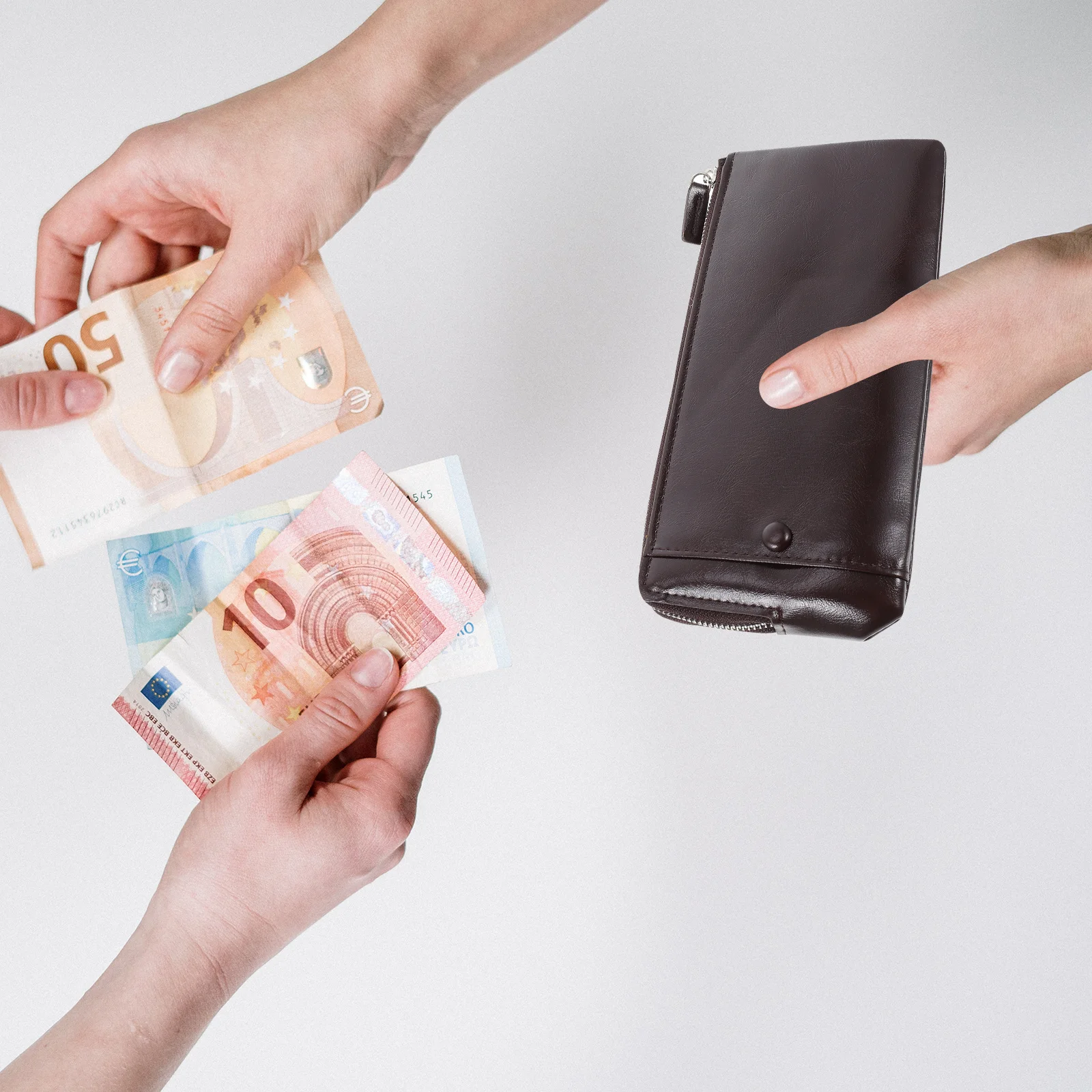 กระเป๋าสตางค์ผู้ชายแบบยาว 1 ชิ้น ความจุขนาดใหญ่ กระเป๋าซิปอเนกประสงค์สำหรับใส่บัตร เงินสด เหรียญ ทนทาน น้ำหนักเบา