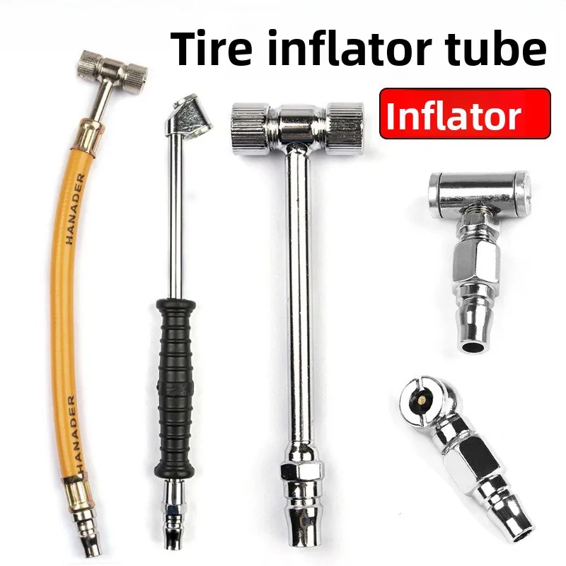 Portable Tire Inflation Hose with Air Chuck, Tire Inflator Tool for Car, Bike, RV, Tire Maintenance & Inflation