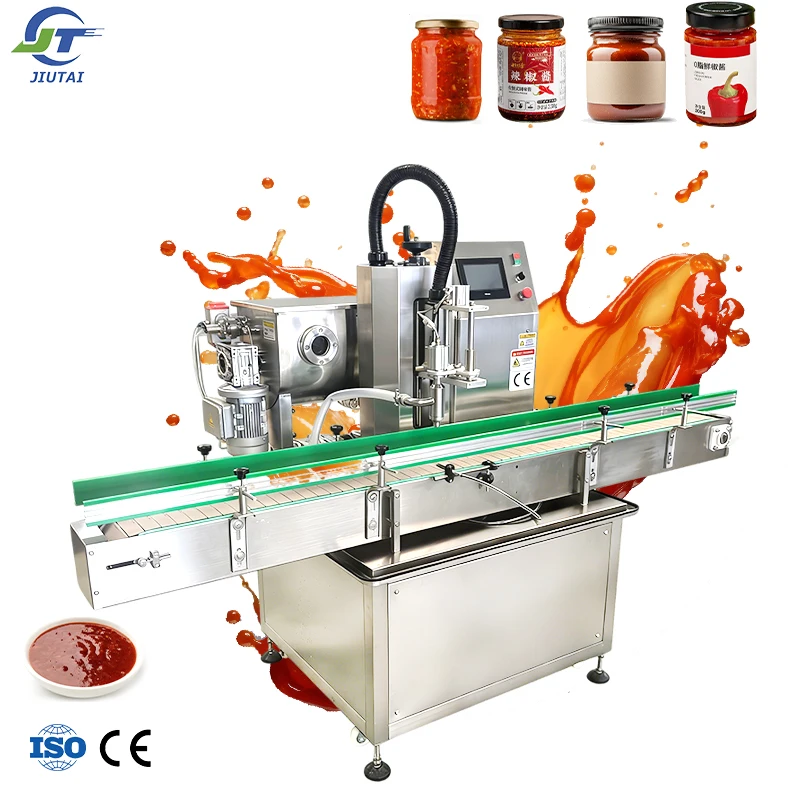 High-Viscosity Liquid Seasoning Glass Jar Bottle Soy Chili Salad Hoisin Automatic Chili Sauce Filling Machine