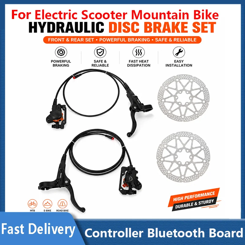CORERIDE hydraulische Scheibenbremse AY03 für Kukirin G2-G4 Pro G2-G4 Max Doppelkolben-Hydraulik-Scheibenbremse Komplettset Zubehör