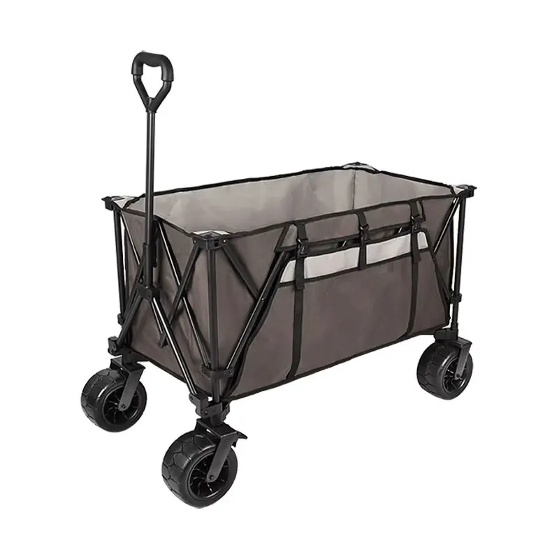 Portable Folding Trolley Cart for Outdoor Beach & Garden Camping OEM Customizable Foldable Utility Wagon with Platform Structure