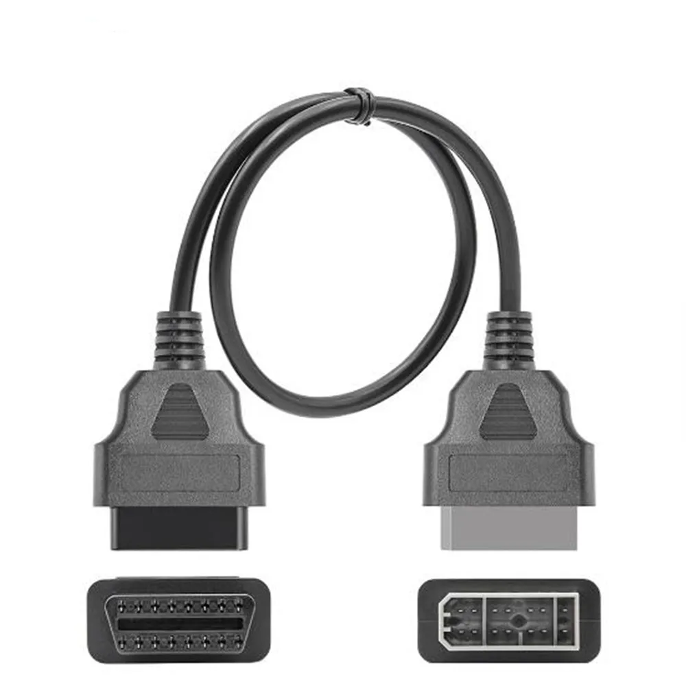 40cm OBD Cable For Nissan 14 Pin Male To 16 Pin Female OBD2 OBDII DLC 16 Pin Diagnostic Tool Adapter Extension Connector Cable