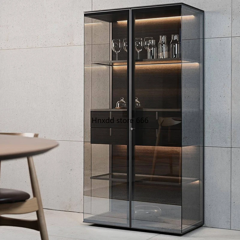 Wine cabinet High-end bucket cabinet Light luxury jewelry Minimalist glass double door