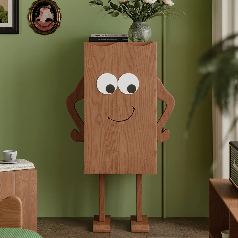 Fourchette en bois massif taille robot simple moderne chambre enfant mignon salon mur armoire de rangement casier