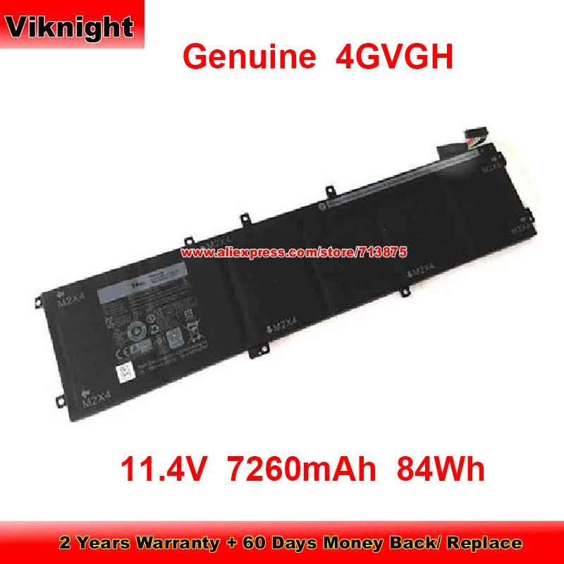 

Genuine 4GVGH Battery RRCGW 1P6KD for Dell XPS 15 9550 7480 5510 62MJV M7R96 P56F T453X 8CJDGC2 J79HKC2 11.4V 7260mAh 84Wh