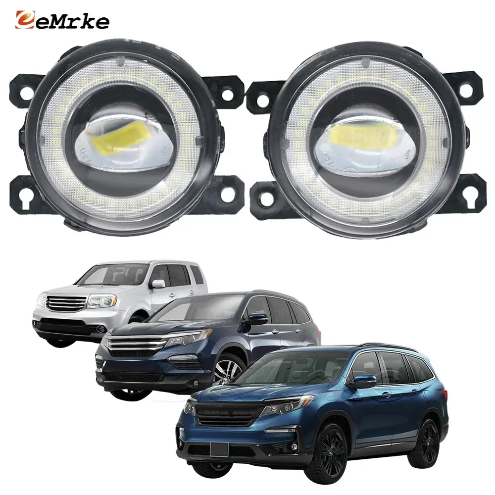 

2 Pieces Car Lens LED Fog Lights Angel Eye DRL Daytime Runinng Light Lamp for Honda Pilot 2012 2013 2014 2016 2017 2019 2020