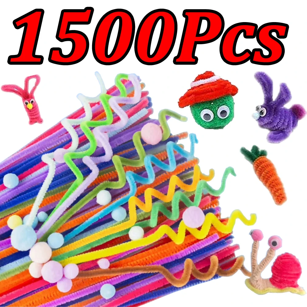 100-1500 قطعة الجذعية الشنيل الملونة الملتوية قضيب DIY بها بنفسك أفخم بهرج الجذعية السلكية تويست عصا رقيق بار سلك الحديد الأنابيب المنظفات أفخم