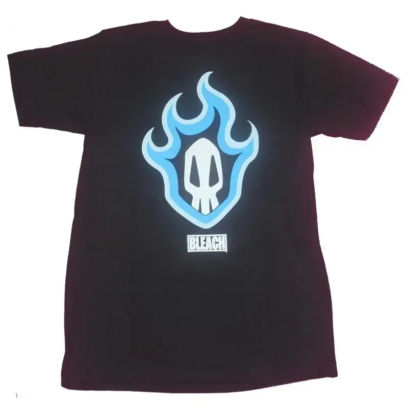 Bleach Mens T Shirt Blue Flame Skull Logo Image