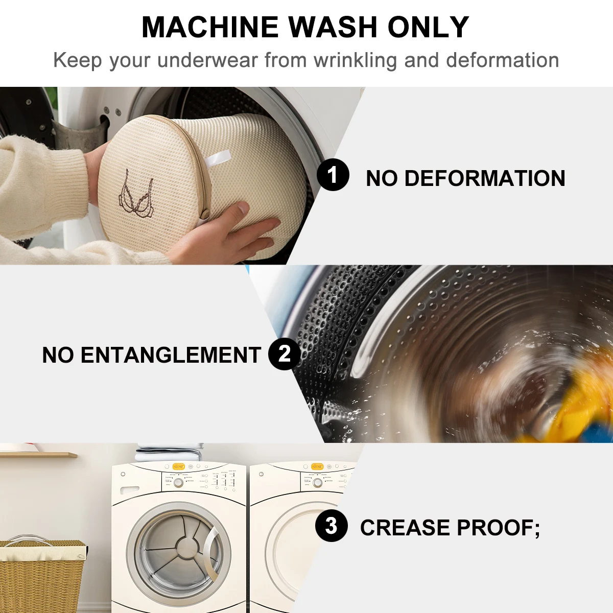 

6Pcs Wash Care Bag Set Mesh Laundry Bags for Delicates Protection Thickened Reusable Washing Garment Bag for Bras Underwear Baby