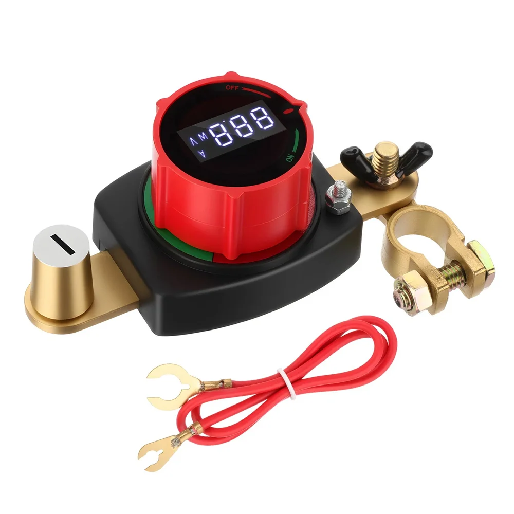 

Top Post Battery Disconnect Switch 12V-48V with LED Voltmeter DC 5-60V Battery Kill Switch On/Off Battery Cut Off Switch For Car