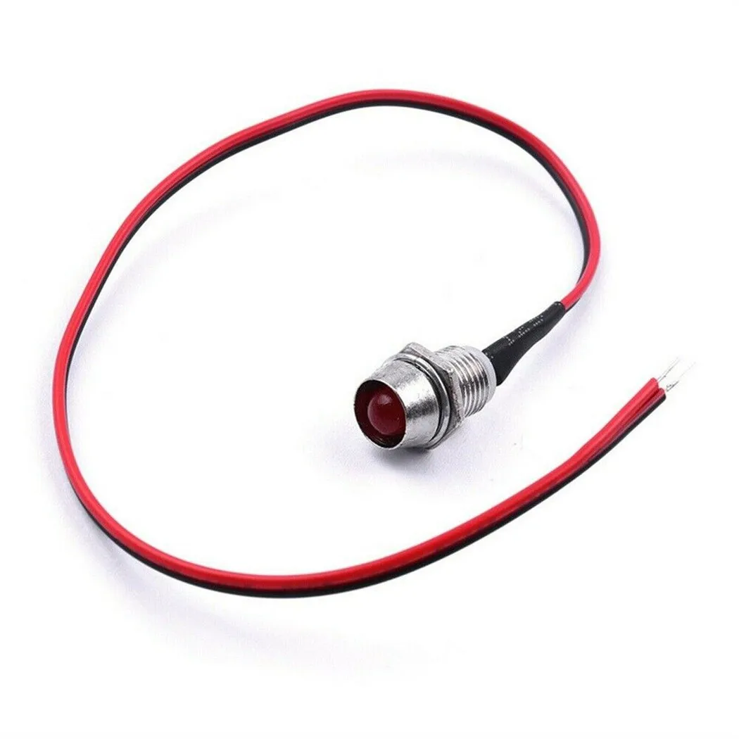 10 pz rosso 8mm 12V LED indicatori luminosi avverte luci pilota cruscotto auto camion barca automobili parti LED indicatori luminosi lampadina