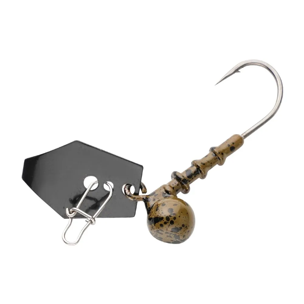 

3Pcs New Wobbler Lure Jig Head Hook With Spinner With Metal Lip Soft Lure Hook Hard Durable Soft Worm Fishing Tackle Bass