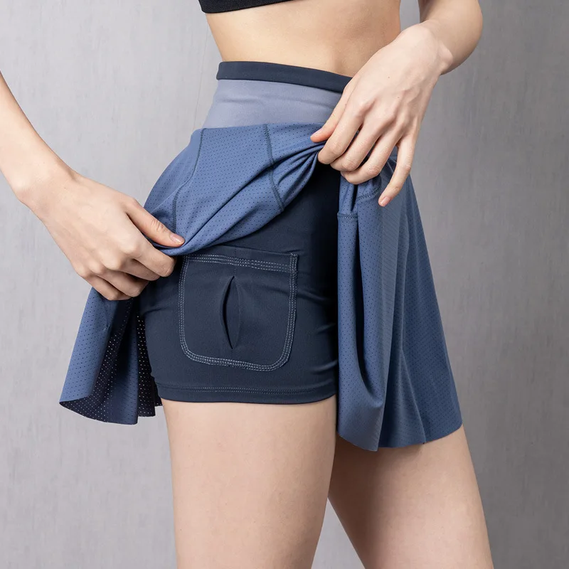Breathable Pleated Tennis Golf Skirts with Pockets Women's High Waisted Quick-dry Mini A-line Skorts Yoga Running Workout Skirts