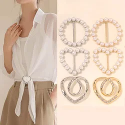 Geometric Brooch Pin Clothes Corner Knot Buckles For Women Shirt Hem T-Shirt Scarf Button Clothes Decorative Accessories