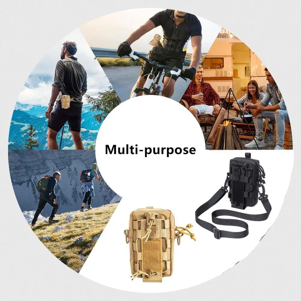 Reißverschluss-Wandertaschen aus Oxford-Gewebe, große Kapazität, Wasserflaschenhalter mit Riemen, multifunktionale Sport-Handytasche für den Alltag. – Detail 5
