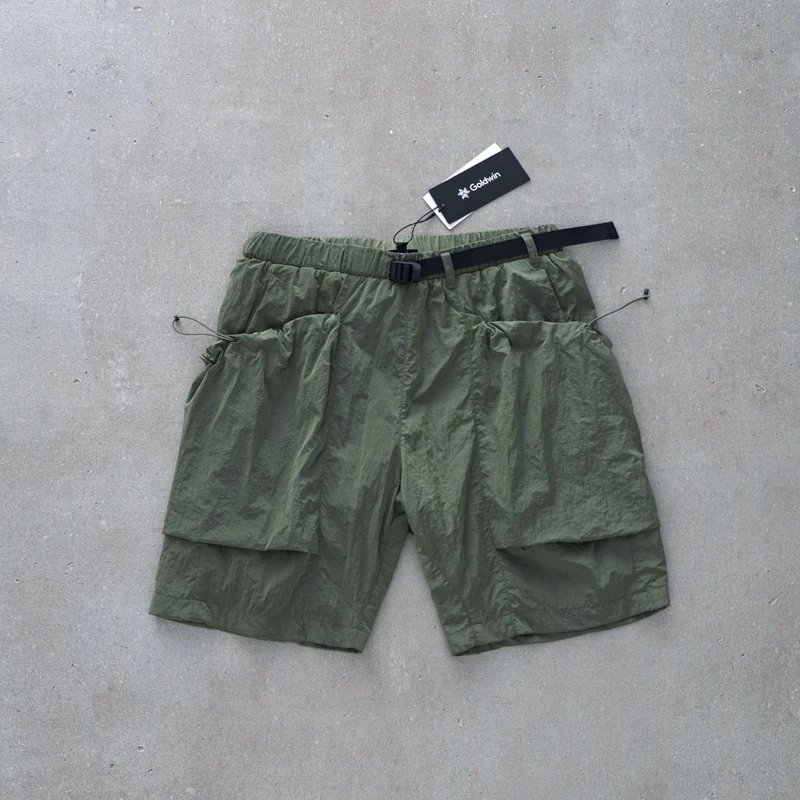 

Japan Goldwin Big Drawstring Pockets Function Adjustable Belt Shorts Men Women Fold Loose Mesh Quick Dry Waterproof Shortpants