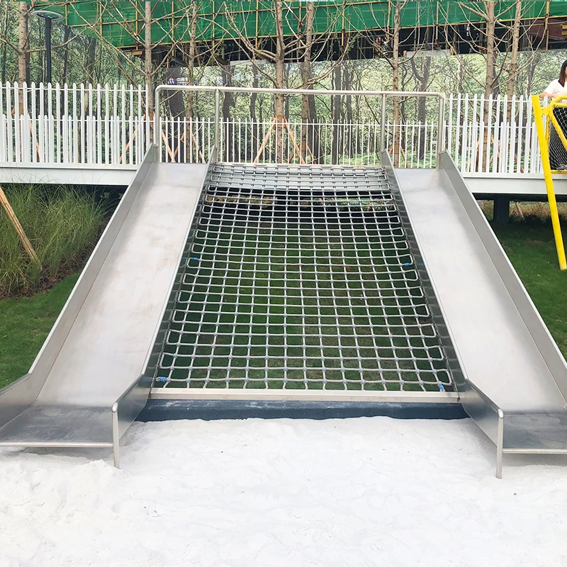 xx-Factory Custom Sliding Dual-Track Playground Large Spiral Tube Metal Slide for Kids Outdoor Climbing Stainless Steel Slide&