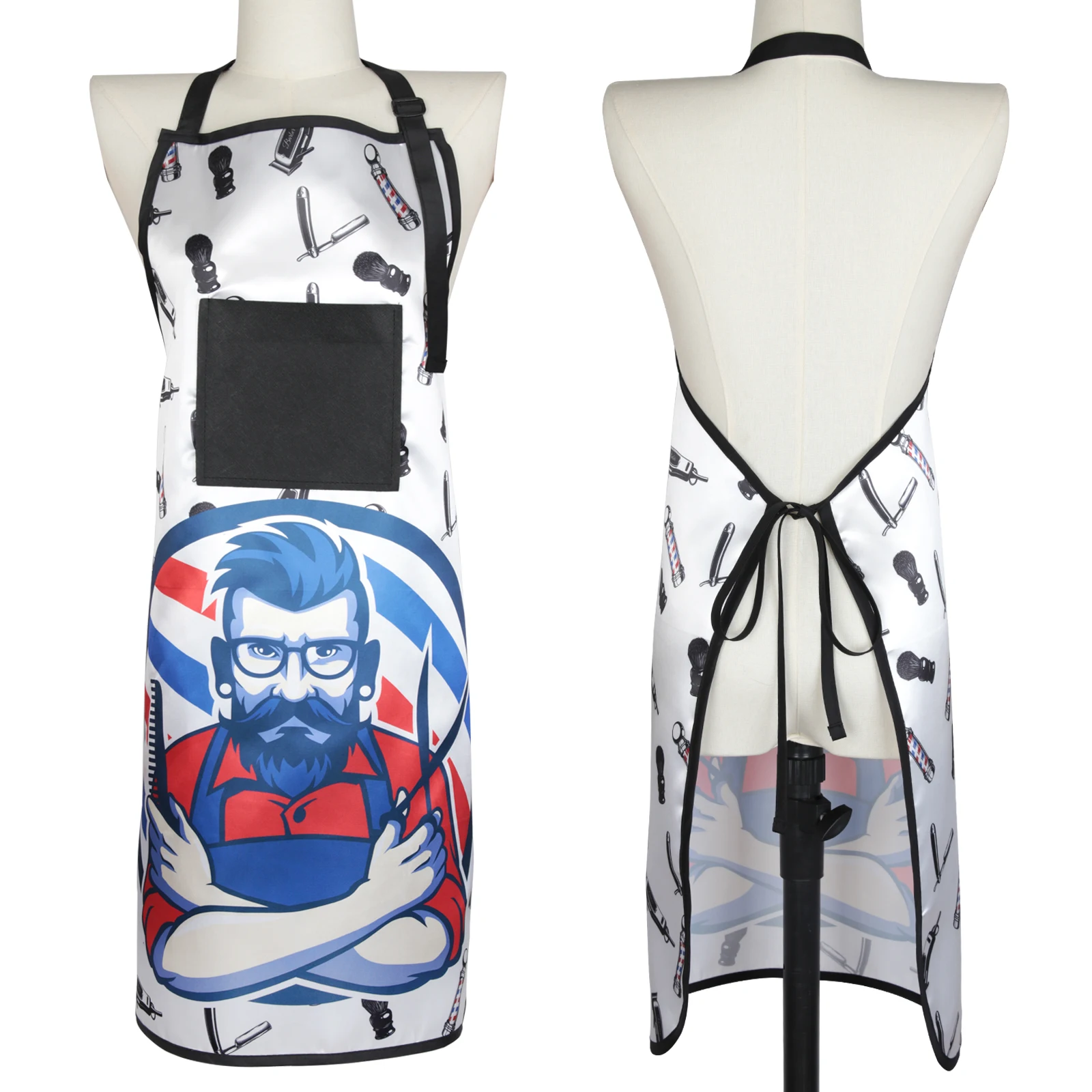 Leeons Hairdresser Apron Haircut Cloth Barber Polyester Cape Antistatic Pattern Dye Hair Cloths Salon Hairdressing Supplies