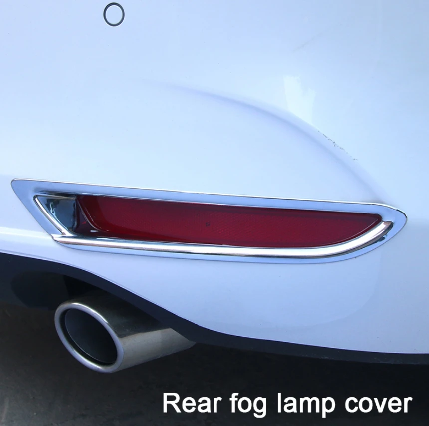 

For Mazda 3 Axela 2019 2020 Car Front /Rear Fog Light Cover Trims Back Tail Bumper FogLight Lamp Molding Garnish