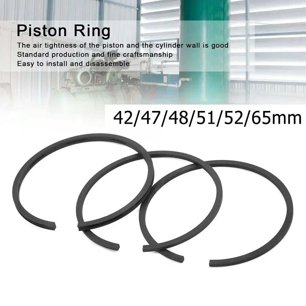 3pcs Air Compressor Piston Ring Pneumatic Parts For 42/47/48/51/52/65mm Cylinder Dia Piston Rings Set Hardware Pneumatic Parts