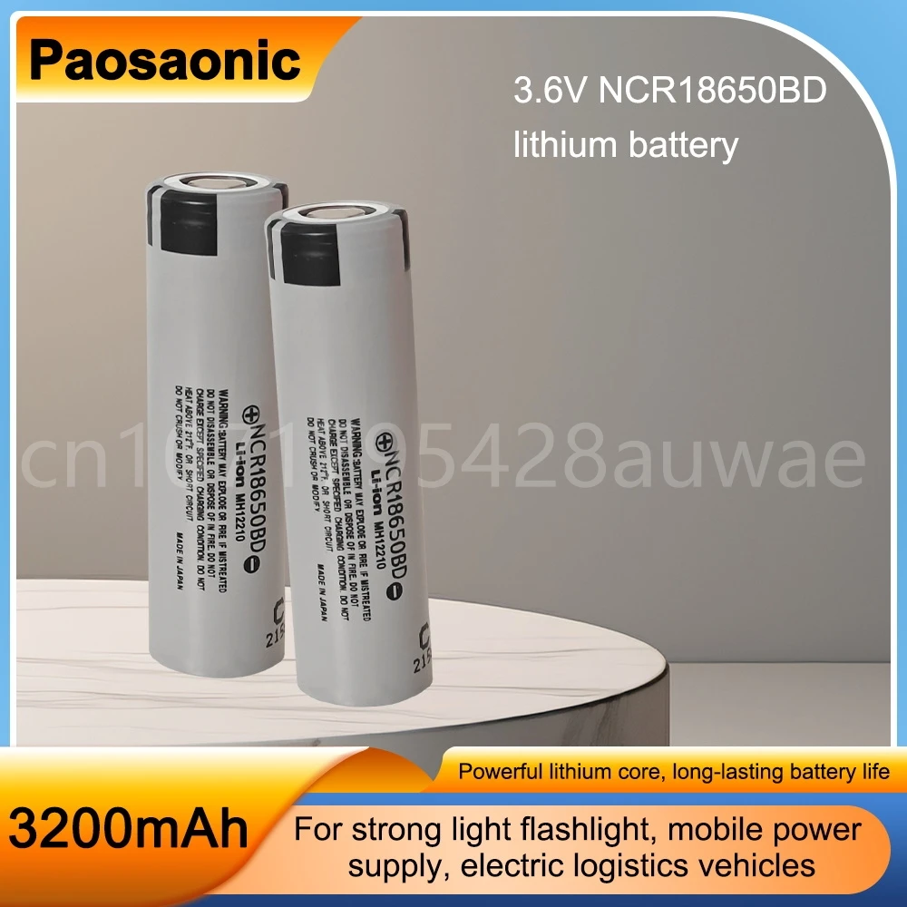 La batería de litio NCR18650BD 3,7 V 3200 mah se puede recargable, para instrumentos electrónicos se puede montar batería de alimentación