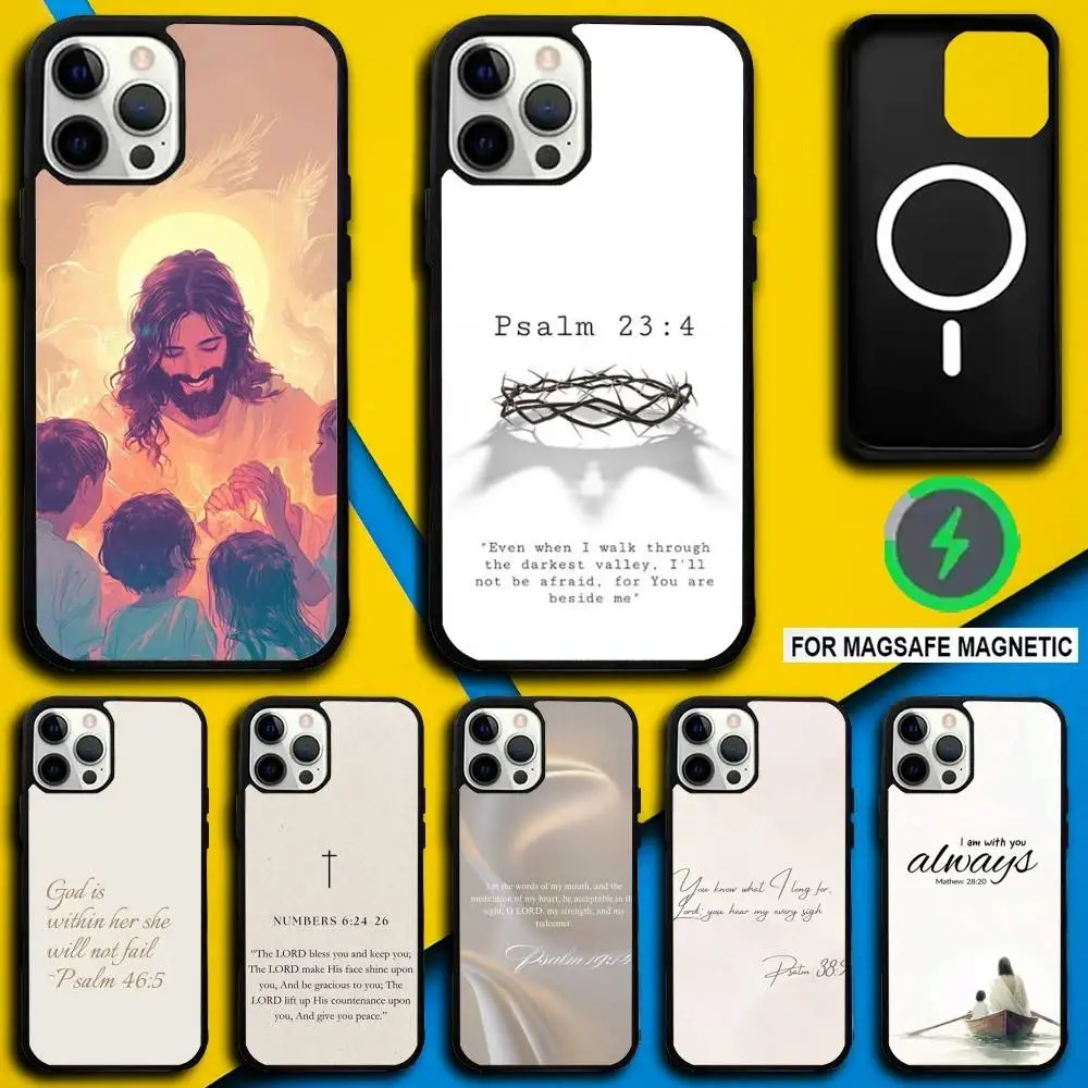 

J-Jesus Bible V-Verse Phone Case For iPhone 16,15,14,13,12,11,Pro,Max,Plus,Mini,SE4,E Magnetic Magsafe Wireless Charging