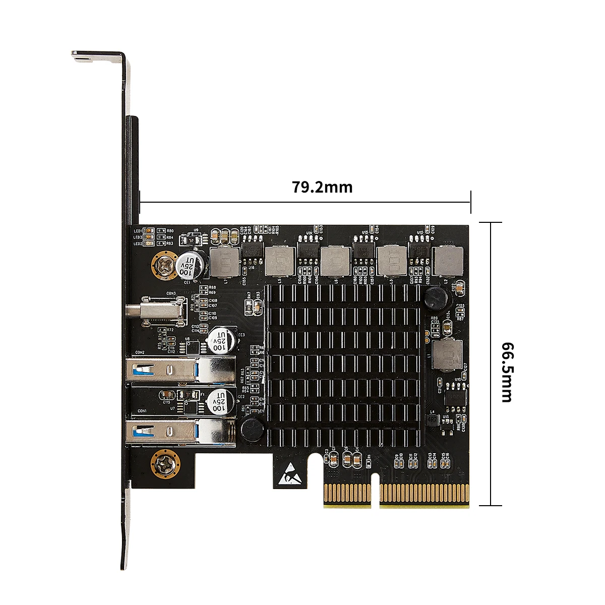 IOCREST 2 USB 3.2 Gen2 x2 A and 1 USB C Type-C PCIe x4 Host Controller Card 20Gbps Full Speed Industrial Camera Video Capture