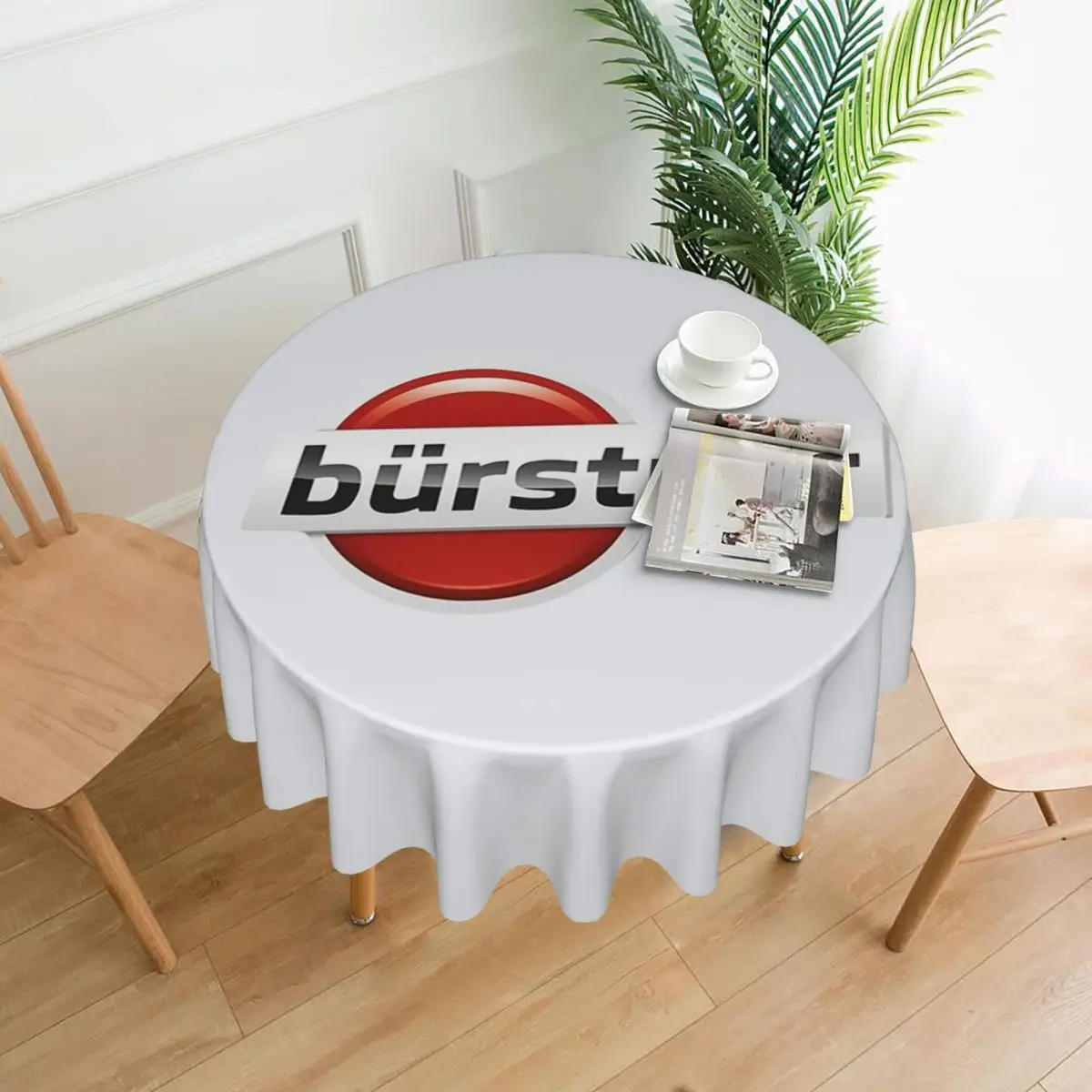 Burstner Caravan Waterproof Round Tablecloth Oilproof Table Cloth for Kitchen Events Dining Table Cover 60 inches