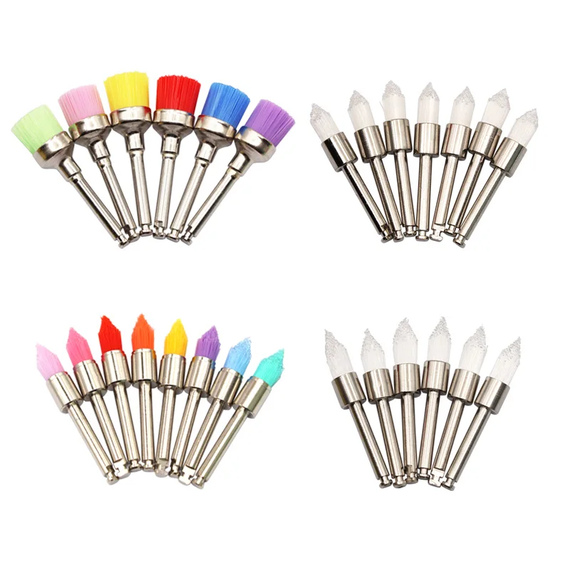 50pcs Dental Polishing Brushes Bowl Shape Dental Lab Nylon Latch Small Flat Polishing Polisher Prophylaxis Brushes Care Tools